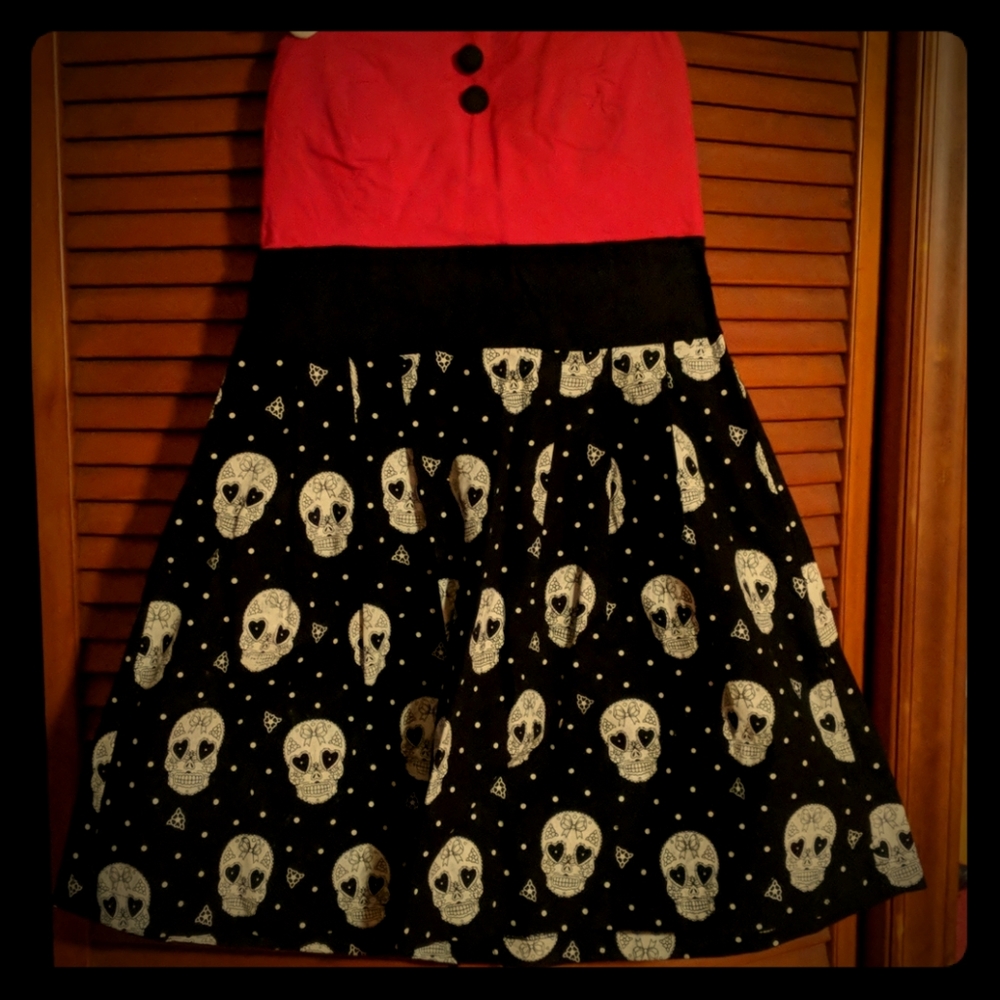 Punk/Rockabilly/Pinup Sourpuss sugar skull dress